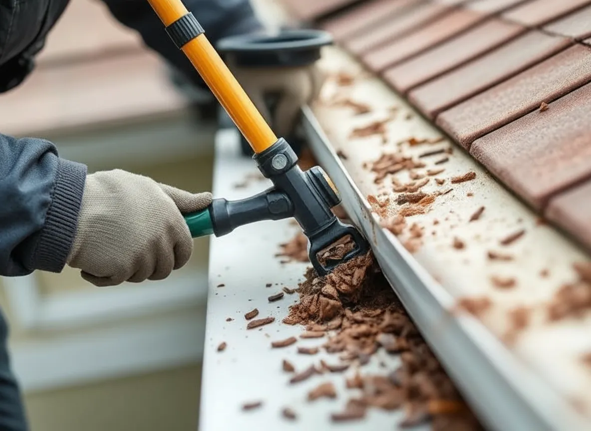 Clean flowing gutters after thorough professional gutter maintenance in Ventura County